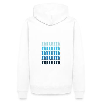 mum blau - Männer Premium Bio Hoodie - Weiß - Hinten - Nico (187cm)