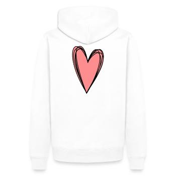 Herz rosa Scribble Doodle Geschenk Liebe - Männer Premium Bio Hoodie - Weiß - Hinten - Nico (187cm)