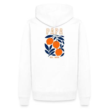 Papa 2025 - Sweat à capuche Premium bio Homme - blanc - Dos - Nico (187cm)