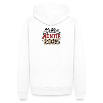 Tante 2025 Meine Geschenkidentität - Männer Premium Bio Hoodie - Weiß - Hinten - Nico (187cm)