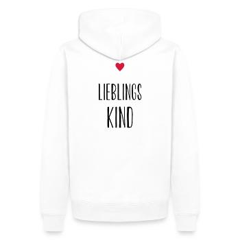 Idée cadeau cadeau enfant coeur enfant préféré - Sweat à capuche Premium bio Homme - blanc - Dos - Nico (187cm)