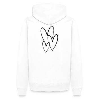 Heart symbol friendship drawing love gift - Men’s Premium Organic Hoodie - white - Back - Nico (187cm)