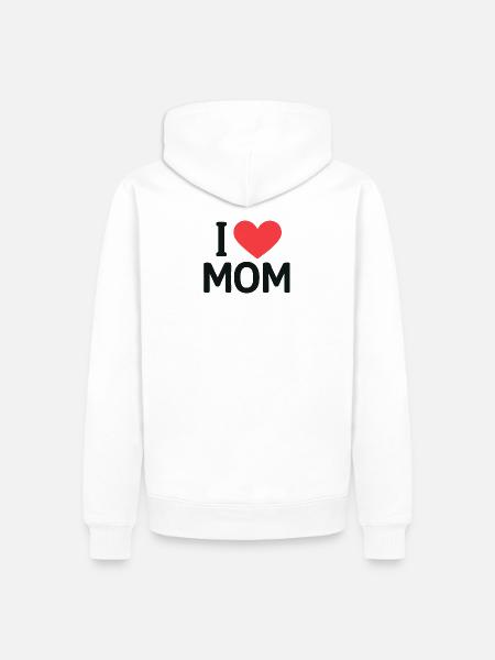 Ich liebe das MOM-Herzdesign - Männer Premium Bio Hoodie - Weiß
