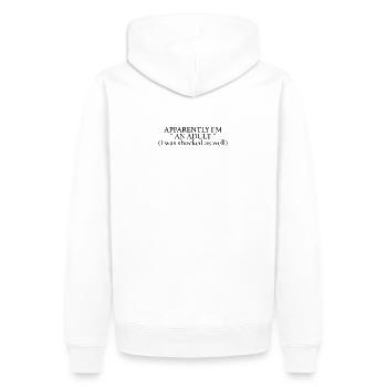 I'M AN ADULT - Sweat à capuche Premium bio Homme - blanc - Dos - Nico (187cm)