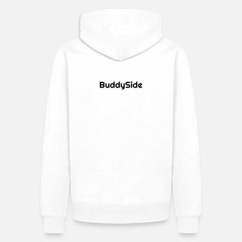 BuddySide Schriftzug Design - Männer Premium Bio Hoodie - Weiß
