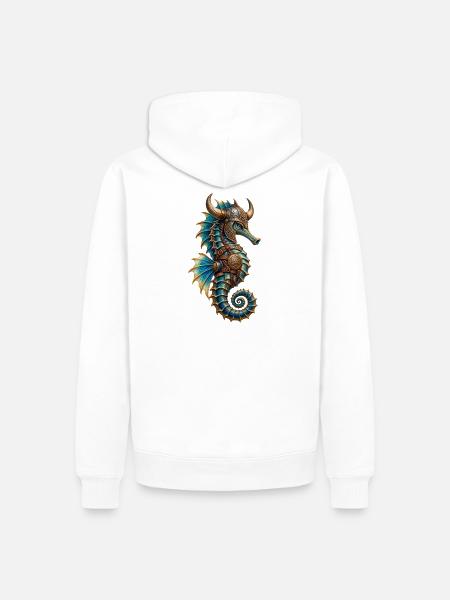 Wikinger-Seepferdchen - Männer Premium Bio Hoodie - Weiß