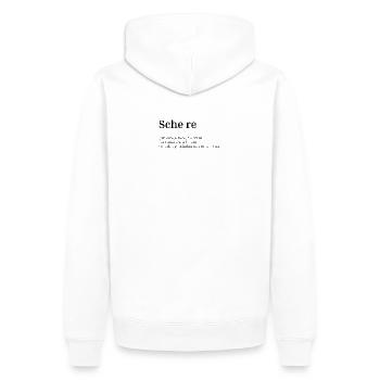 Schere - Männer Premium Bio Hoodie - Weiß - Hinten - Nico (187cm)