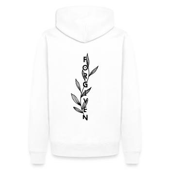 Forgiven - Männer Premium Bio Hoodie - Weiß - Hinten - Nico (187cm)