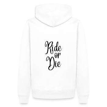 Ride or Die - Männer Premium Bio Hoodie - Weiß - Hinten - Nico (187cm)