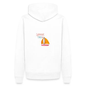 Paradise - Männer Premium Bio Hoodie - Weiß - Hinten - Nico (187cm)