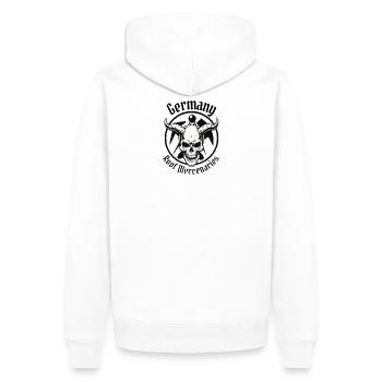 Couvreur d’élite - Allemagne de mercenaires de toit Crâne - Sweat à capuche Premium bio Homme - blanc - Dos - Nico (187cm)