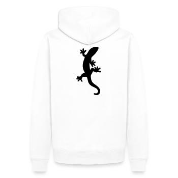Cadeau nature gecko lézard salamandre - Sweat à capuche Premium bio Homme - blanc - Dos - Nico (187cm)