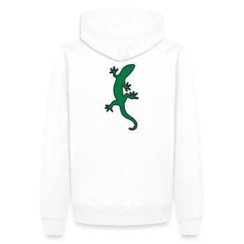 Eidechse Salamander Gecko - Männer Premium Bio Hoodie - Weiß - Hinten - Nico (187cm)