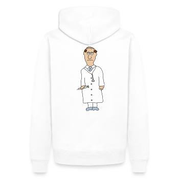 Docteur - Sweat à capuche Premium bio Homme - blanc - Dos - Nico (187cm)