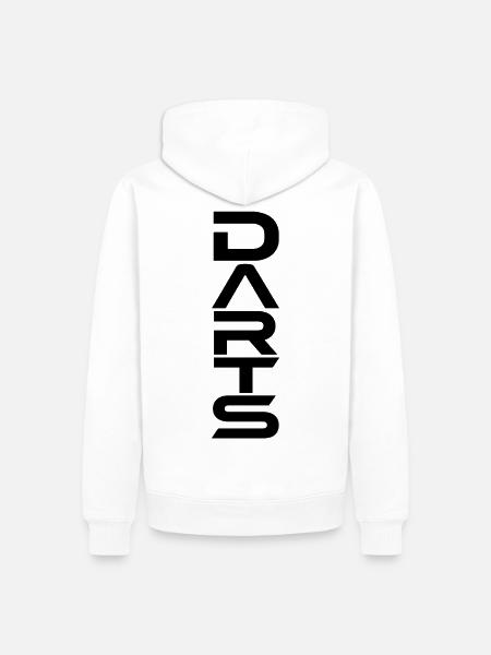 DARTHEROS - DARTS Backprint - Männer Premium Bio Hoodie - Weiß