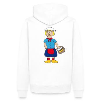Hollande - Sweat à capuche Premium bio Homme - blanc - Dos - Nico (187cm)