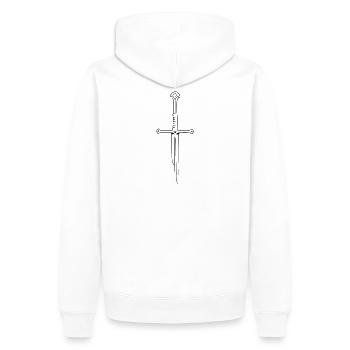 épée - Sweat à capuche Premium bio Homme - blanc - Dos - Nico (187cm)