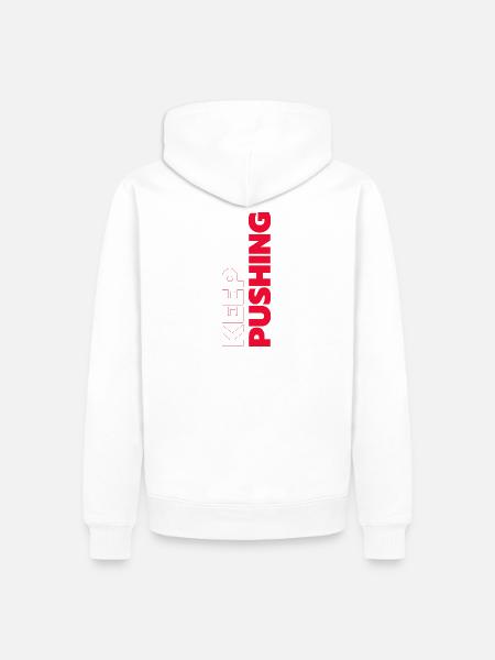 weiter pushen - Männer Premium Bio Hoodie - Weiß