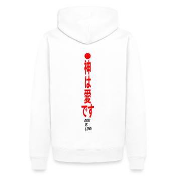 God Is Love Japanese - Männer Premium Bio Hoodie - Weiß - Hinten - Nico (187cm)