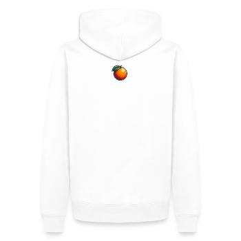 Illustration d'orange Colorée et Vibante - Sweat à capuche Premium bio Homme - blanc - Dos - Nico (187cm)