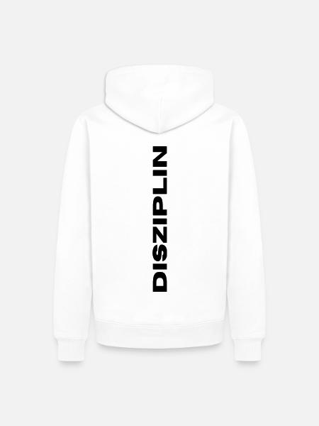 Disziplin - Männer Premium Bio Hoodie - Weiß
