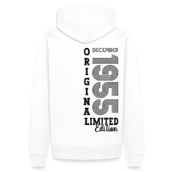 Original December 1955 67th birthday gift - Men’s Premium Organic Hoodie - white - Back - Nico (187cm)