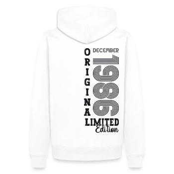 Original Décembre 1986 Cadeau du 36e anniversaire - Sweat à capuche Premium bio Homme - blanc - Dos - Nico (187cm)