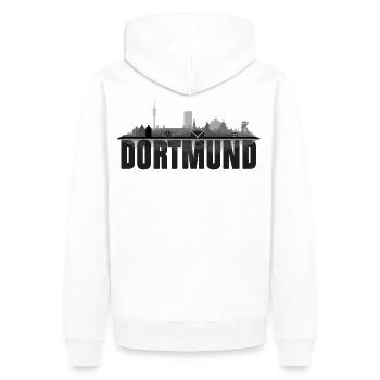Dortmund 02 - Sweat à capuche Premium bio Homme - blanc - Dos - Nico (187cm)
