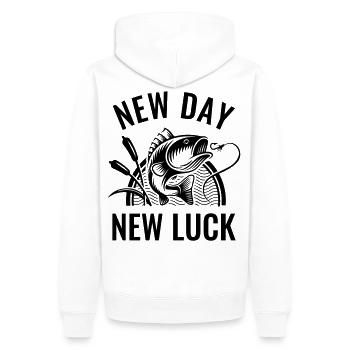 Pêcher cadeau drôle pêche poisson pêcher pêche - Sweat à capuche Premium bio Homme - blanc - Dos - Nico (187cm)