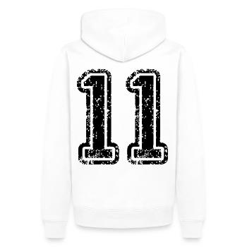 11 - Sweat à capuche Premium bio Homme - blanc - Dos - Nico (187cm)