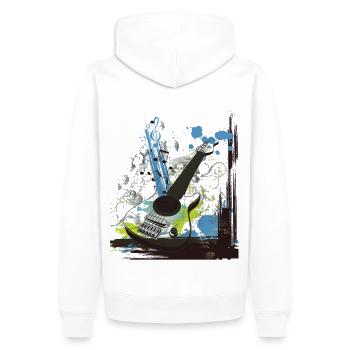 Musik - Männer Premium Bio Hoodie - Weiß - Hinten - Nico (187cm)