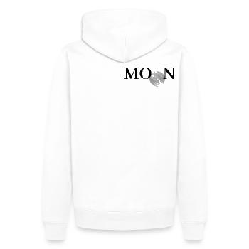 Moon - Mond - Männer Premium Bio Hoodie - Weiß - Hinten - Nico (187cm)