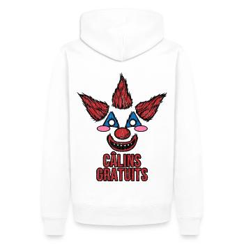 Clown à trois pointes de cheveux terrifiant - Sweat à capuche Premium bio Homme - blanc - Dos - Nico (187cm)