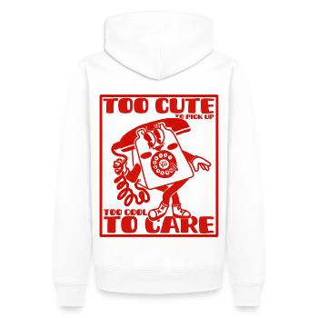 trop mignonne pour décrocher le téléphone - Sweat à capuche Premium bio Homme - blanc - Dos - Nico (187cm)