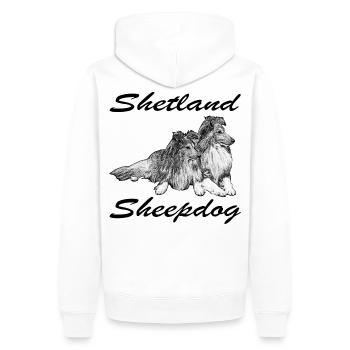 Shelties 2 - Männer Premium Bio Hoodie - Weiß - Hinten - Nico (187cm)
