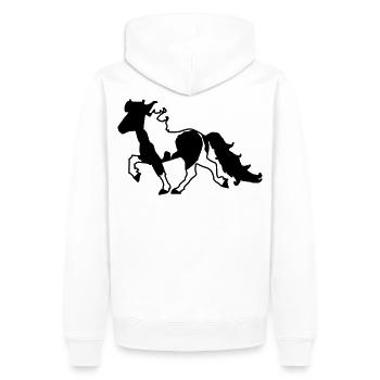 Islandpferd Schecke Reiten Pferde Tölt - Männer Premium Bio Hoodie - Weiß - Hinten - Nico (187cm)