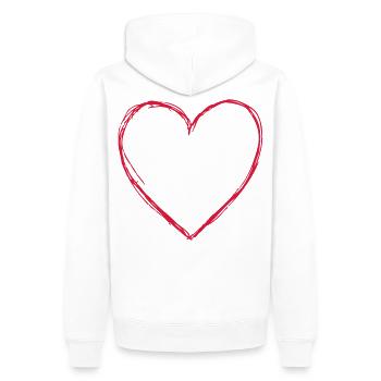 Herz Liebe Symbol Geschenk Geburtstag Freundschaft - Männer Premium Bio Hoodie - Weiß - Hinten - Nico (187cm)