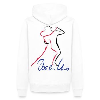 Tango Dos en Uno - Männer Premium Bio Hoodie - Weiß - Hinten - Nico (187cm)