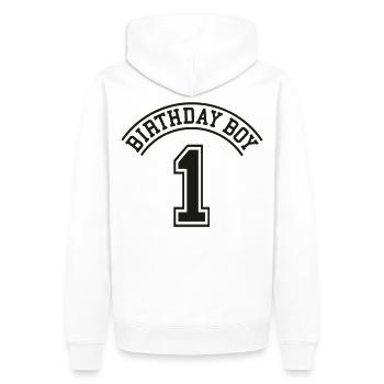 Birthday boy 1 jahre - Männer Premium Bio Hoodie - Weiß - Hinten - Nico (187cm)