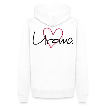 Uroma Herz Liebe werdende Oma Geschenk - Männer Premium Bio Hoodie - Weiß - Hinten - Nico (187cm)