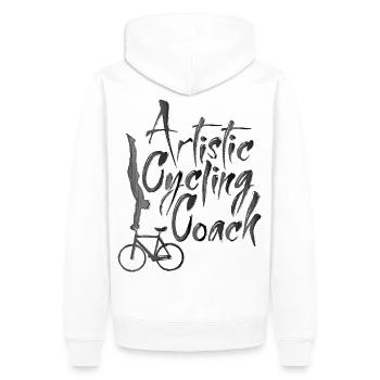 Cyclisme artistique, cyclisme artistique, cyclisme en salle, entraîneur - Sweat à capuche Premium bio Homme - blanc - Dos - Nico (187cm)