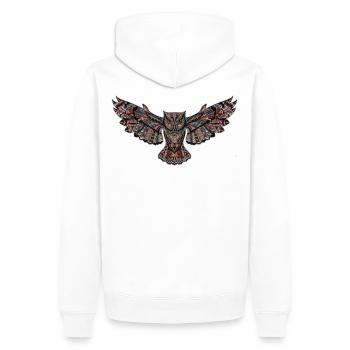 owl - Men’s Premium Organic Hoodie - white - Back - Nico (187cm)