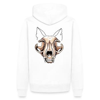 Crâne de chat - Sweat à capuche Premium bio Homme - blanc - Dos - Nico (187cm)