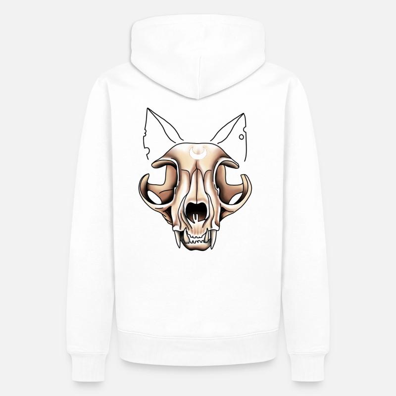 Crâne de chat - Sweat à capuche Premium bio Homme - blanc