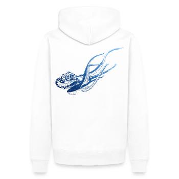 Octopus Tribal Diver Diving Scuba Gift Idea - Men’s Premium Organic Hoodie - white - Back - Nico (187cm)