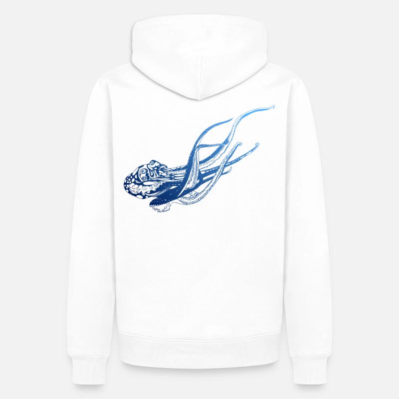 Octopus Tribal Plongeur Plongée Scuba Idée cadeau - Sweat à capuche Premium bio Homme - blanc