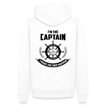 Boot - I'm The Captain - Männer Premium Bio Hoodie - Weiß - Hinten - Nico (187cm)