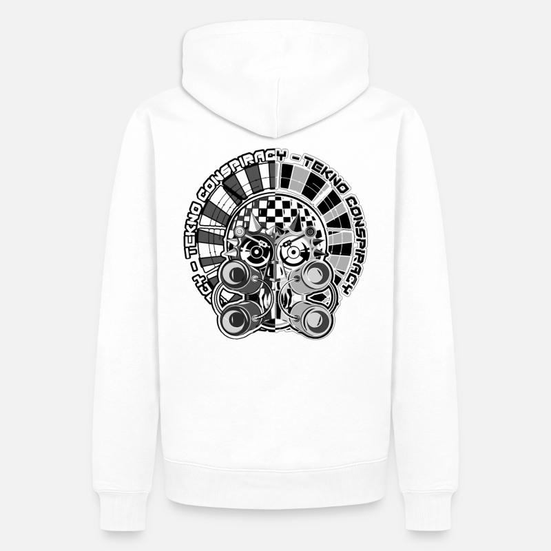 tekno conspiracy head 2 - Männer Premium Bio Hoodie - Weiß