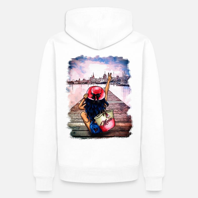 Rostocker Skyline Gehlsdorf - Männer Premium Bio Hoodie - Weiß