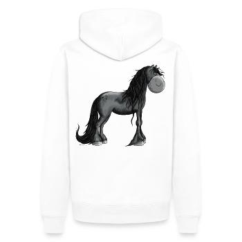 Es ist Friesenpferd Zeit - Männer Premium Bio Hoodie - Weiß - Hinten - Nico (187cm)